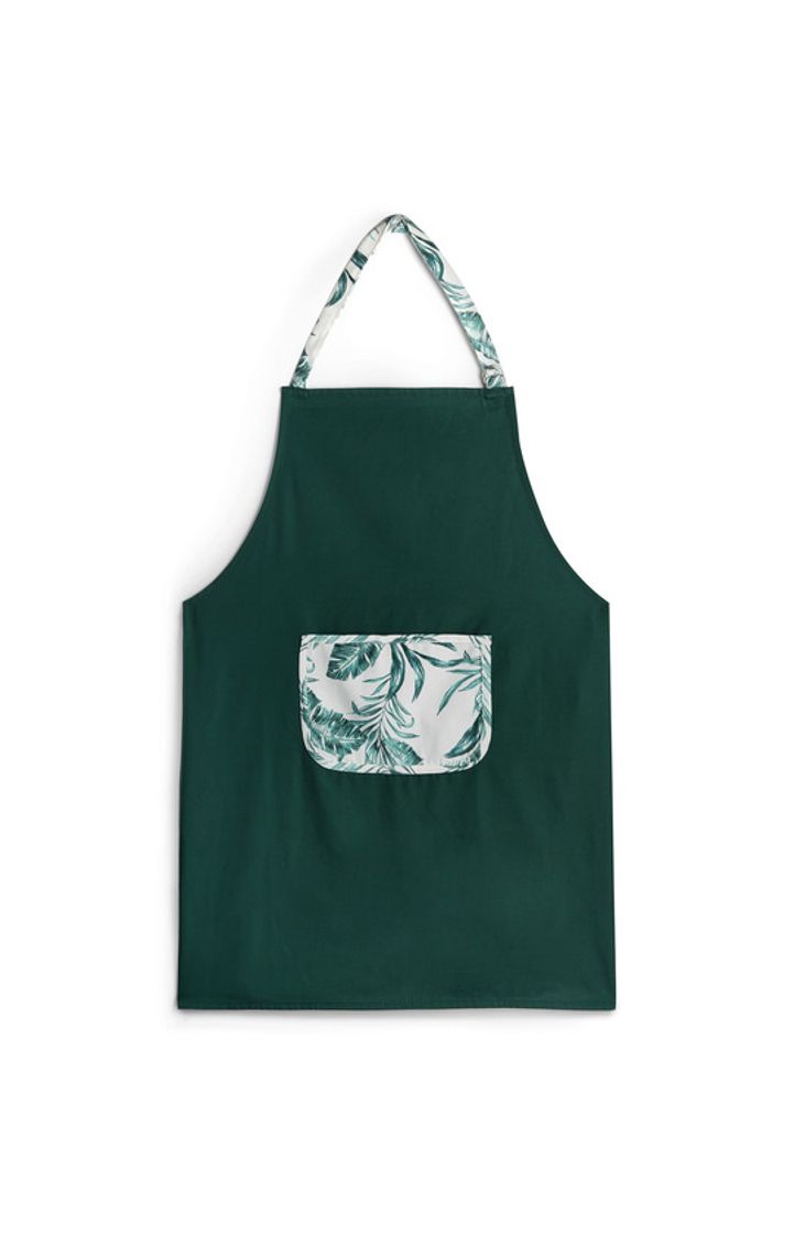 Producto delantal-verde-con-estampado-de-hojas-y-bolsillo primark