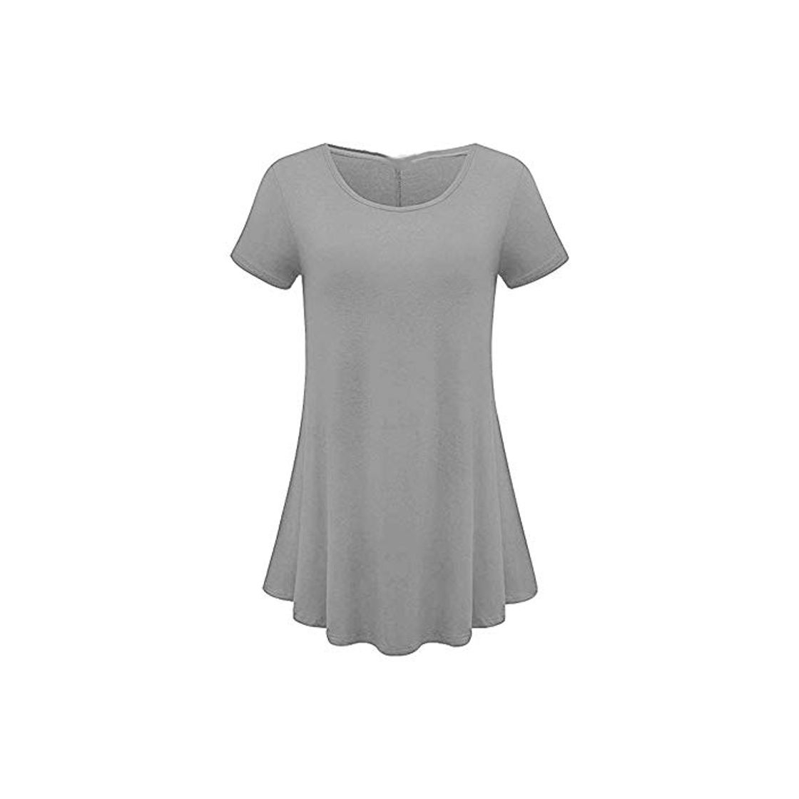 Moda JCZX Primavera OtoñO Nueva Falda Corta Simple Cuello Redondo para Mujer Vestido De Talla Grande