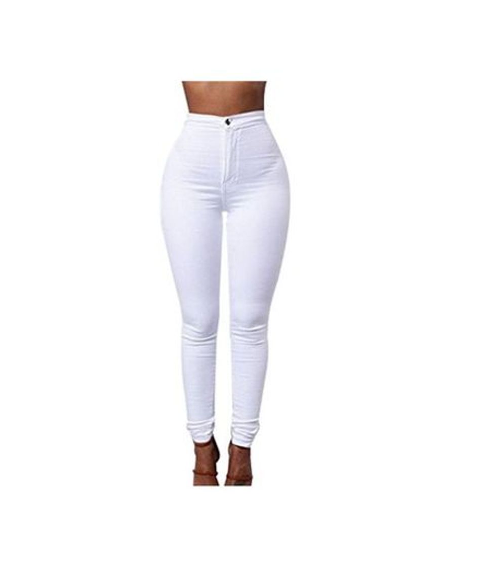Social Pantalones Jeans Elástico Cintura Alta