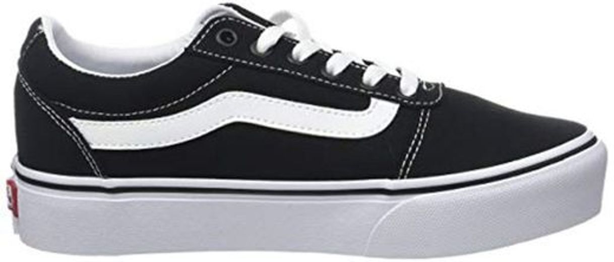Social Vans Ward Platform Canvas Zapatillas Mujer, Negro