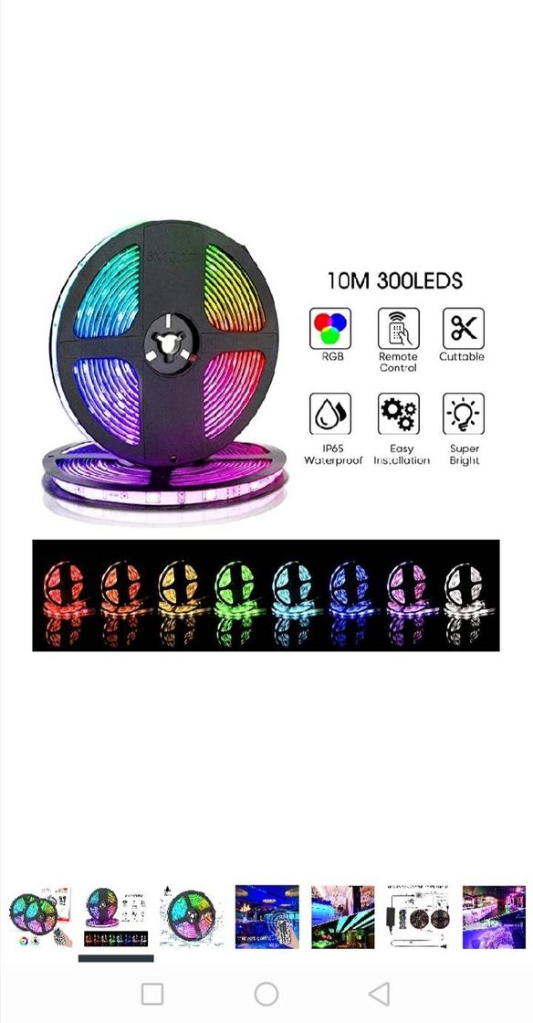 Fashion 10M Tira de Luces LED 5050 RGB 300 LED IP65 a Prueba de Agua