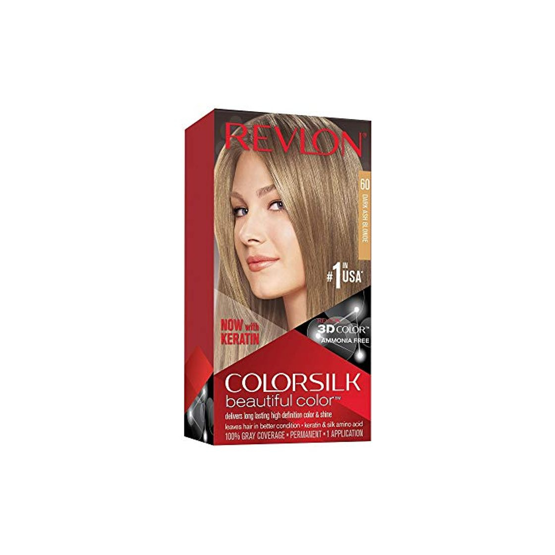 Social Revlon ColorSilk Tinte de Cabello Permanente Tono #60 Rubio Cenizo Oscuro
