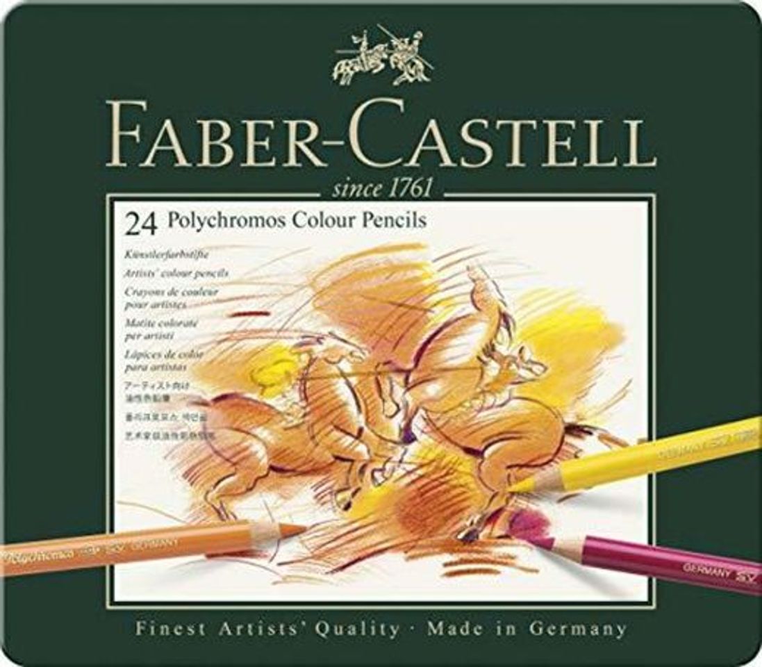Social Faber-Castell 110024 - Estuche de metal con 24 lápices de colores polychromos