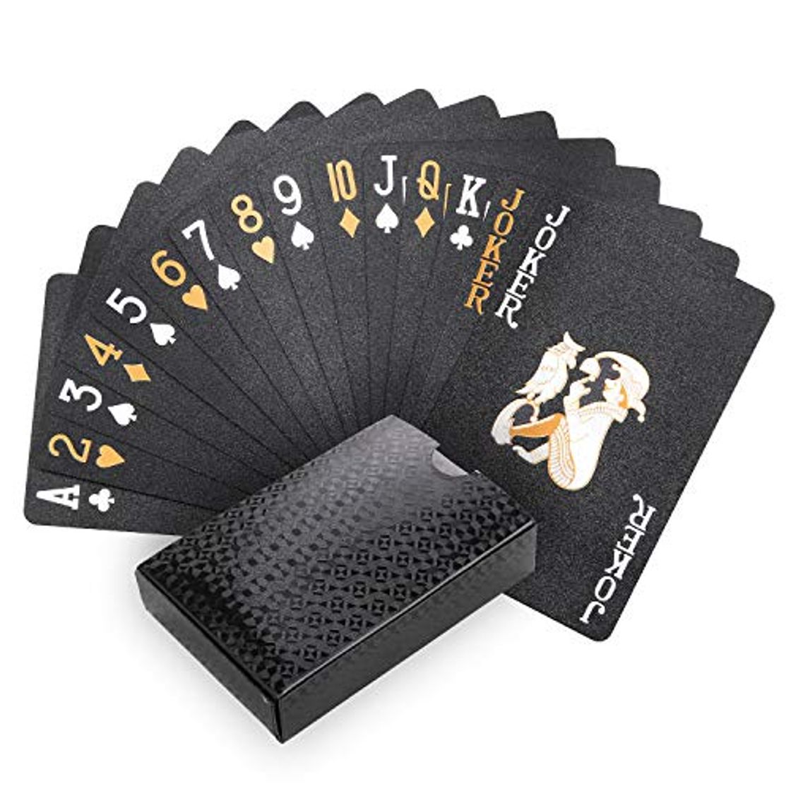 Product Joyoldelf Baraja Poker Plastico Negro - Playing Cards Poker Mágico Impermeables