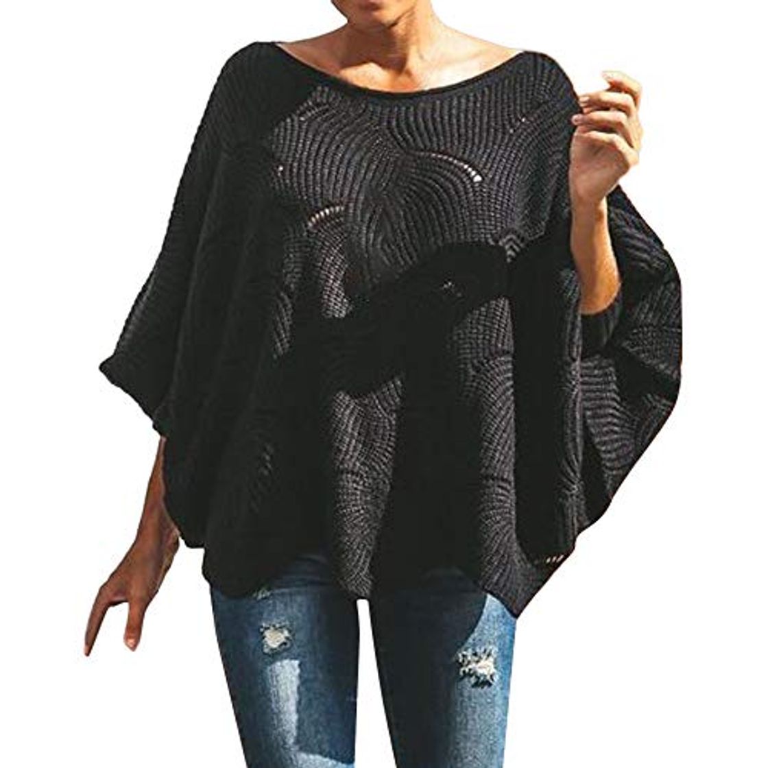 Social Luckycat Jerseys de Punto Mujer Sueter Tejido Señora Suéter Mujer Jersey Oversize Largo Sweaters Largos Sueteres Tejidos Pullover Gordos Sweater para Damas Jerséis Ancho Tejer Sueter