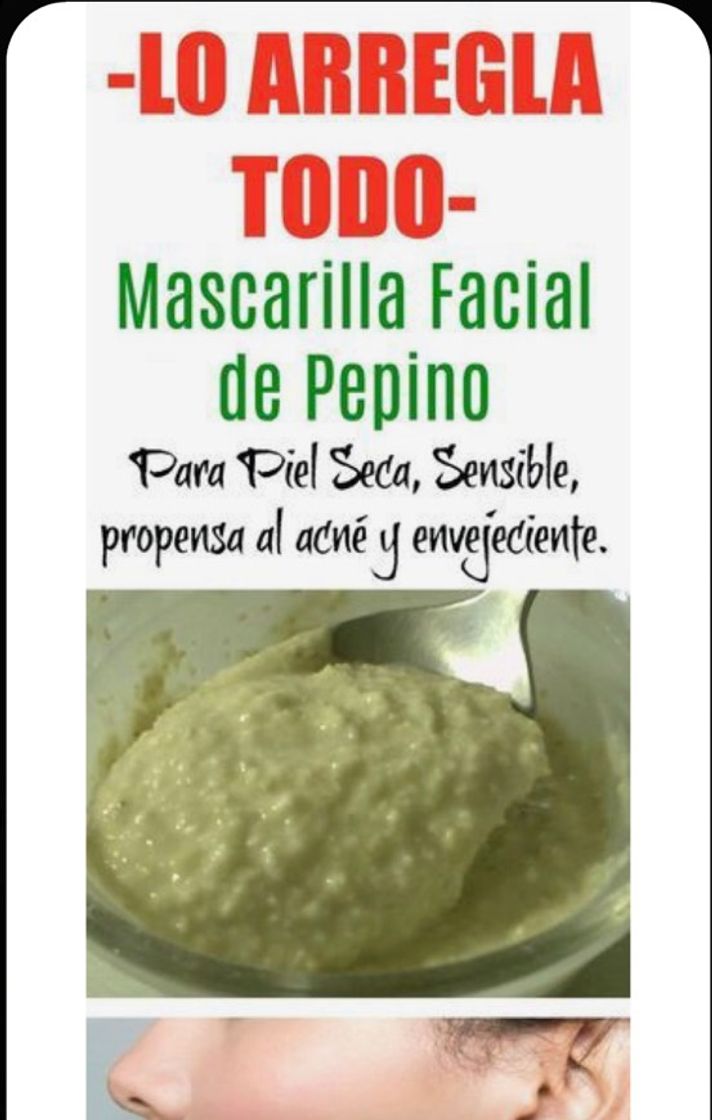 Moda Mascarilla de pepino para piel seca 😍👌🏻