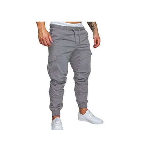 FGFD Pantalones de Hombre Jogger Deportivos Pantalón Cargo Casuales Chino de Algodón