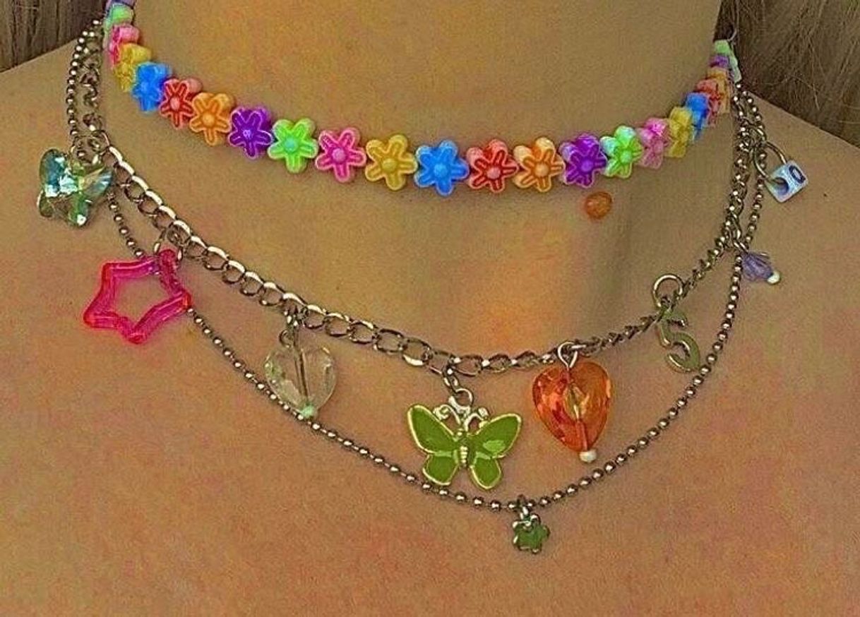 Moda thin chain with colorful objects 🌺