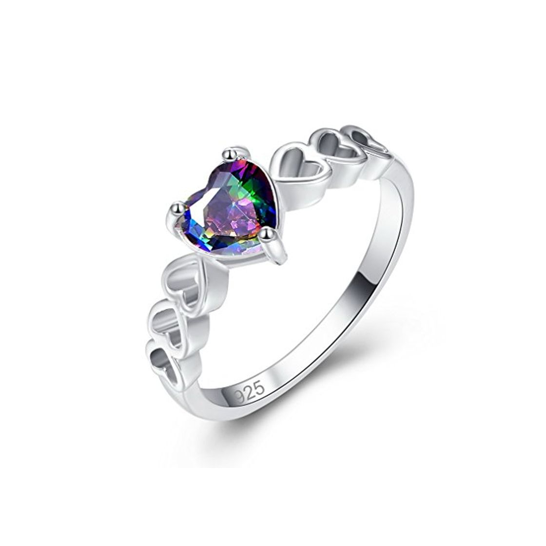 Social YAZILIND corazón cúbicos Zirconia Anillo Forma Hueca Platino Plateado joyería de la