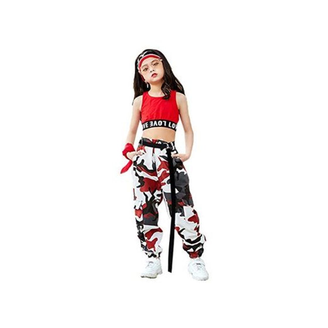 Social 2 Piezas Niñas Hip Hop Street Dance Ropa Individual Juego Crop Tank