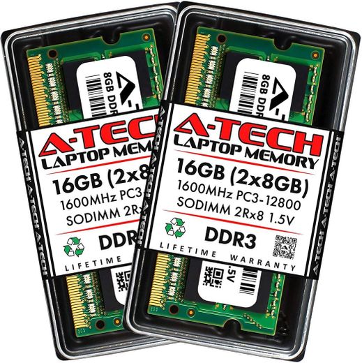 A-Tech 16GB 2 x 8GB PC3-12800 Laptop SODIMM DDR3 1600 ...