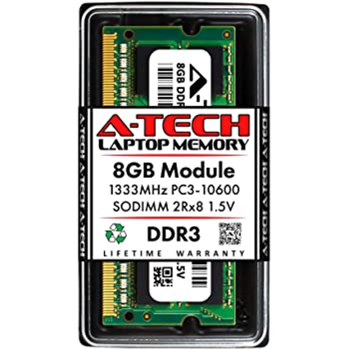 Social A-Tech 8GB PC3-10600 Laptop SODIMM DDR3 1333MHz 204pin ...