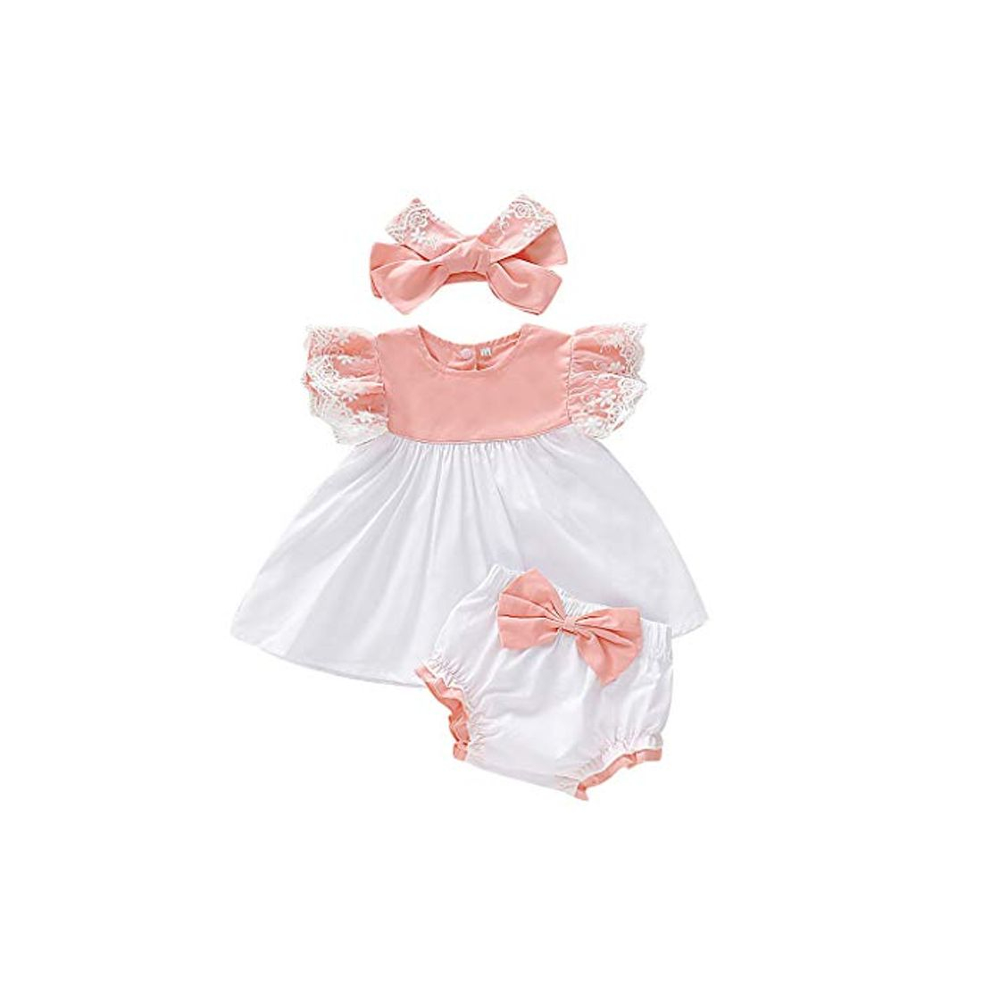 Moda Bsmile Ropa Bebe Niña Recien Nacido Verano 3 a 24 Meses -