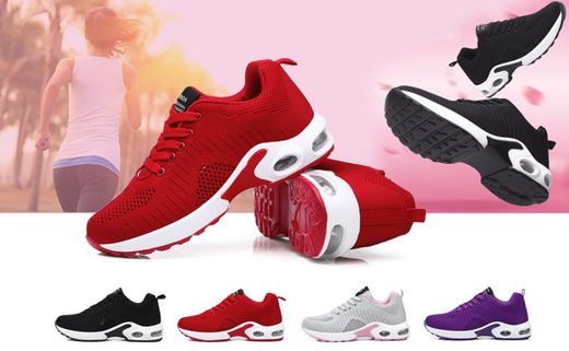 GAXmi Zapatillas Deportivas de Mujer Air Cordones Zapatos de Ligero Running Fitness Zapatillas de para Correr Antideslizantes Amortiguación Sneakers Morado 40 EU