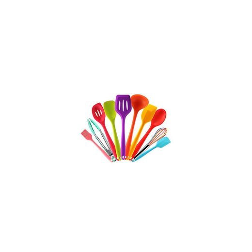 Set utensilios de cocina silicona de colores con Espátula