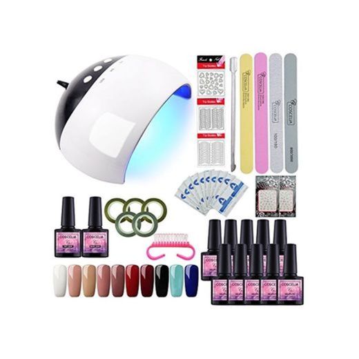 Saint-Acior 24W UV/LED Lámpara de Uñas Secador de Uñas 10pcs Esmaltes Semipermanentes