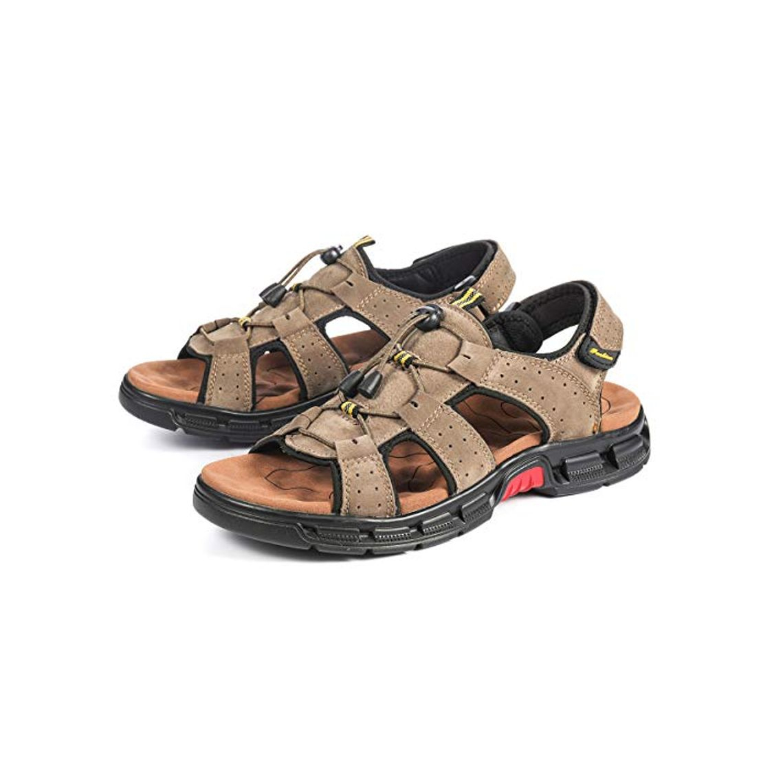 Social gracosy Sandalias Cuero Deportivas para Hombre Verano Exterior con Punta Abierta Sandalias