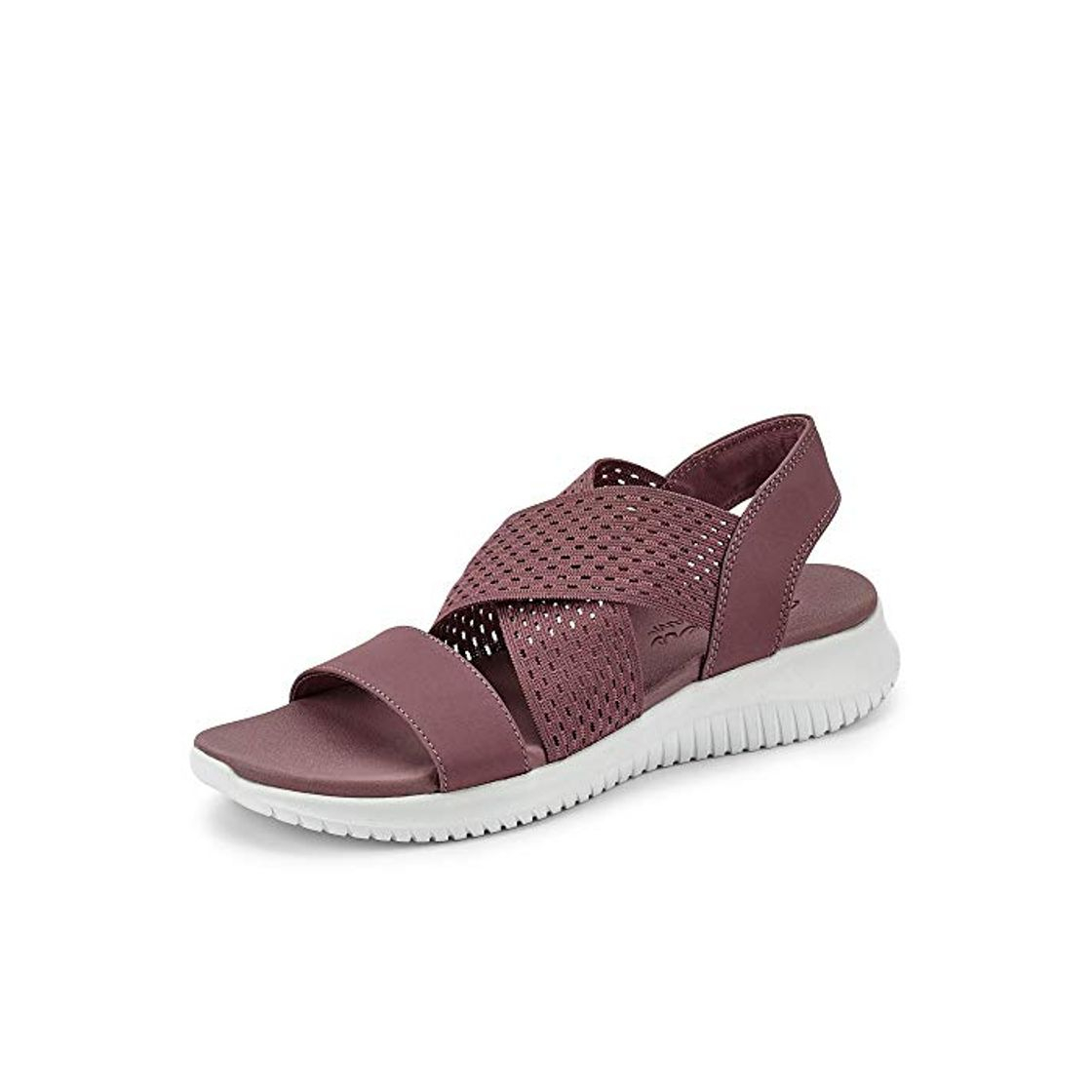 Social Skechers Ultra Flex-Neon Star, Sandalias de Talón Abierto para Mujer, Morado