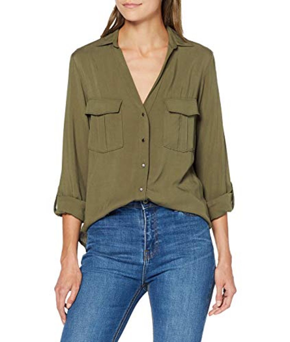 Moda New Look Earnie Patch Pocket Camisa, Verde