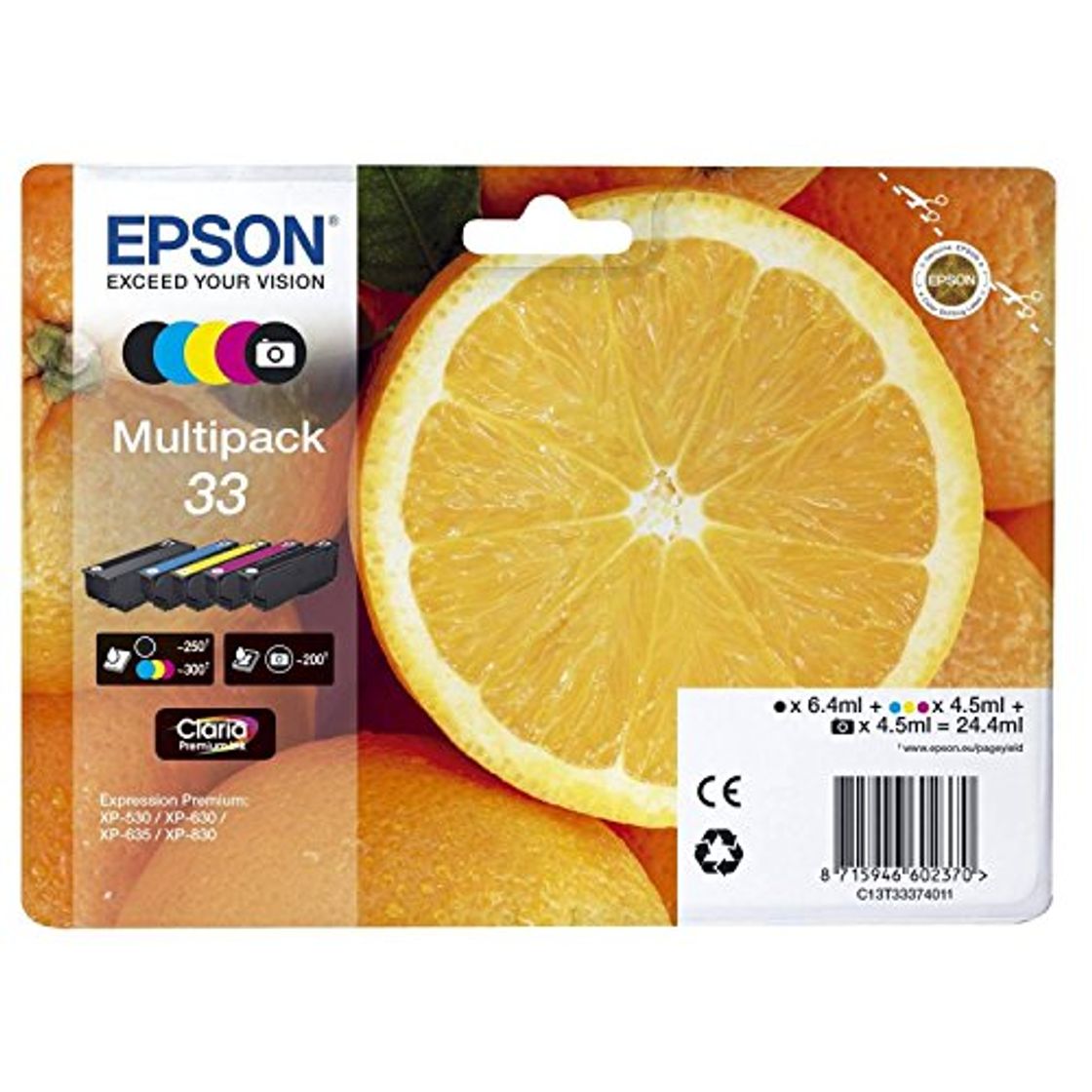 Producto Epson c13t33374011 Cartuchos de Tinta original Pack of 5 válido para los modelos