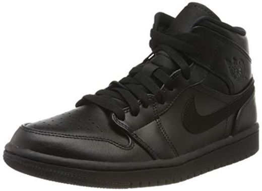 Nike Air Jordan 1 Mid, Zapatos de Baloncesto para Hombre, Negro