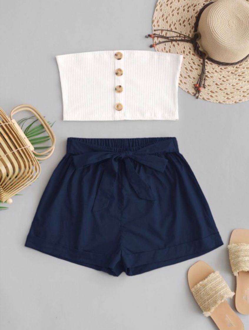 Moda Conjunto de dos piezas de Top Bandeau