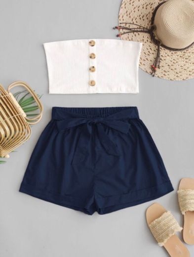 Conjunto de dos piezas de Top Bandeau