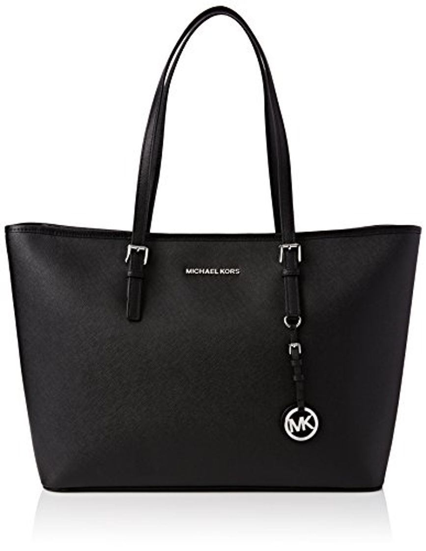Social Michael Kors Jet Set Medium Travel, Bolso Totes para Mujer, Negro (Black)