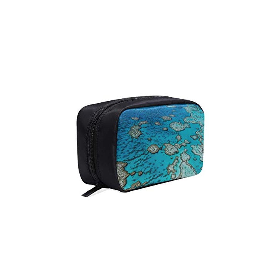 Social Bolsa de maquillaje compacta Australia Gran barrera de coral Bolsa de herramientas de mujer de coral Bolsa de mujer Bolsa de artículos de aseo Bolsas de cosméticos Estuche multifunción Bolsa de maqu