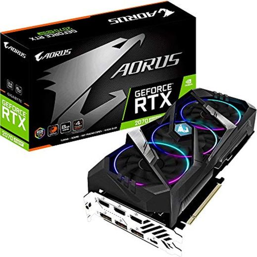 Gigabyte Nvidia RTX2070 Super Aorus 8G Fan GDDR6 DP/HDMI PCI Express Tarjeta