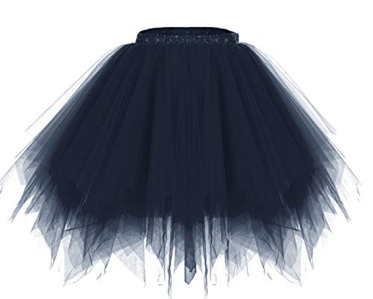 Moda Bridesmay Mujeres Faldas Enaguas Cortas Tul Plisada Fiesta Tutu Ballet Navy XL