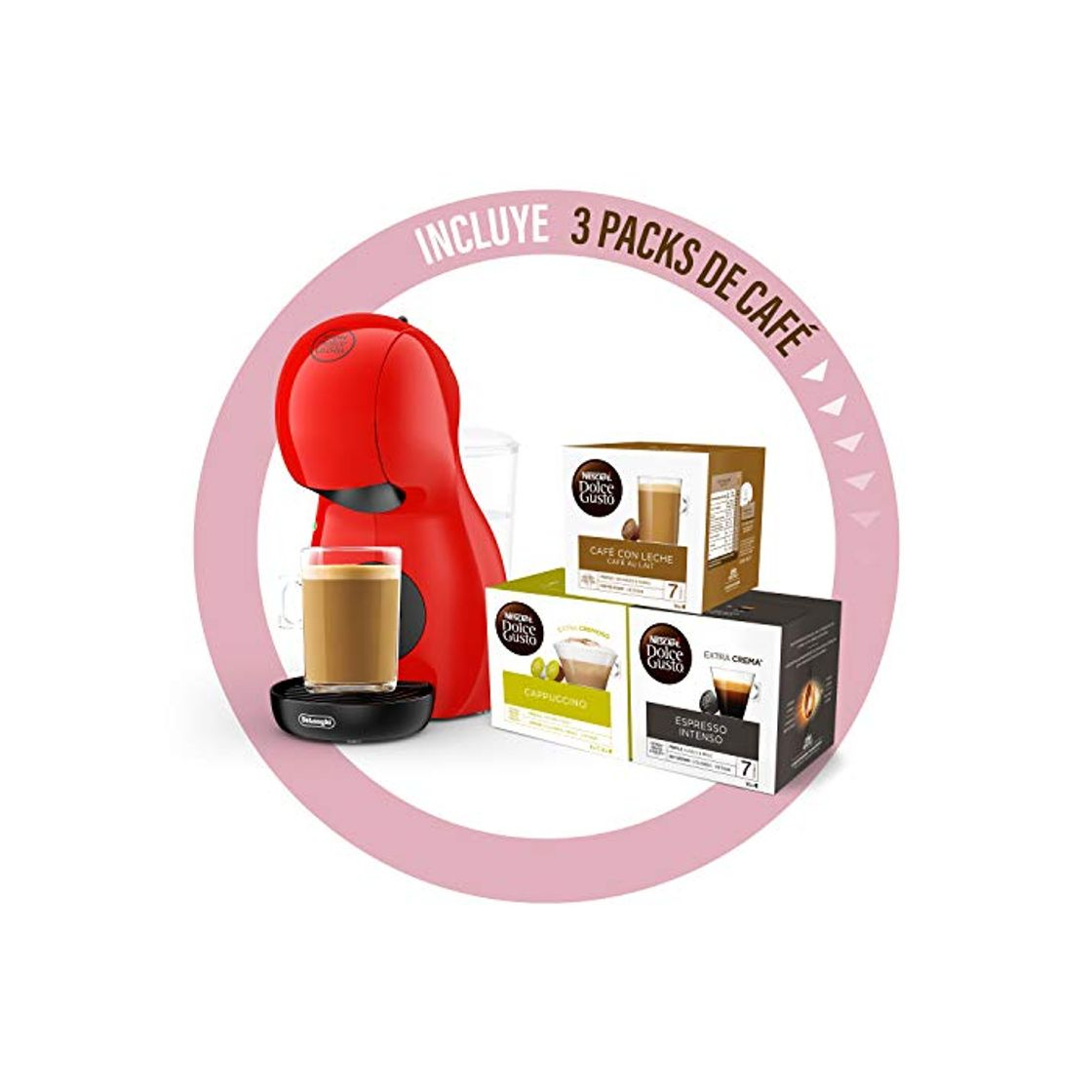 Social De'Longhi Dolce Gusto Piccolo XS EDG210.R - Cafetera de cápsulas con 15