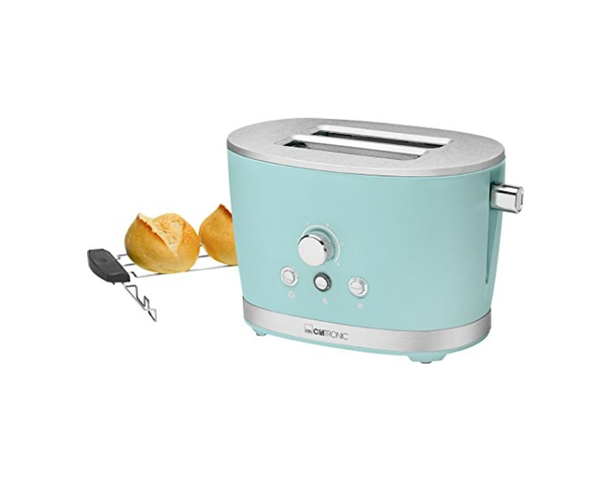 Social Clatronic TA 3690 - Tostadora de pan Rock&Retro, 2 ranuras, 3 funciones