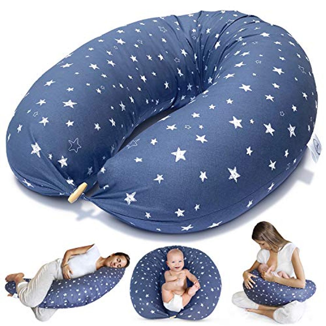 Social Bamibi® Almohada Embarazada y Cojín Interno Multifuncional, Cojín Lactancia Bebé, Cama Nido