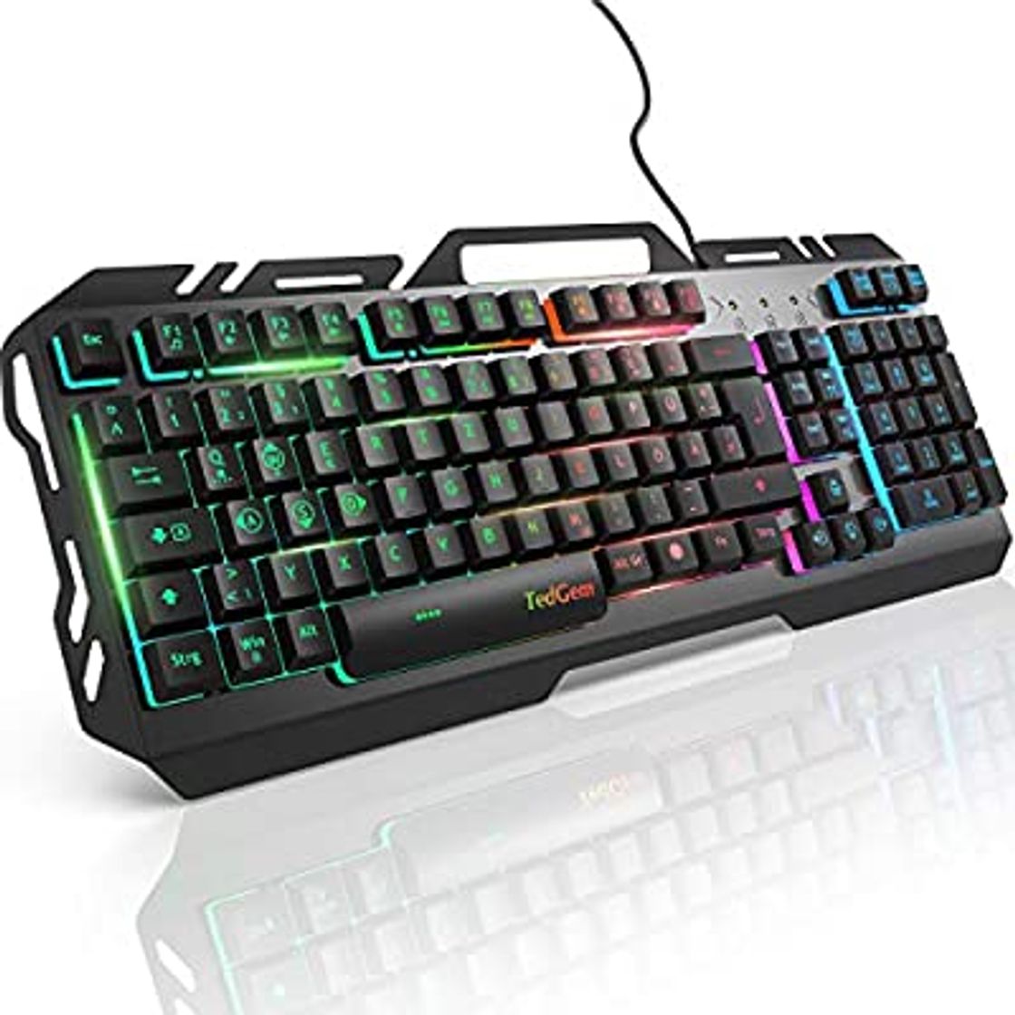 Social Teclados Gaming, TedGem Teclado Gaming, Teclado USB, Teclado Gaming PS4 LED Retroiluminado