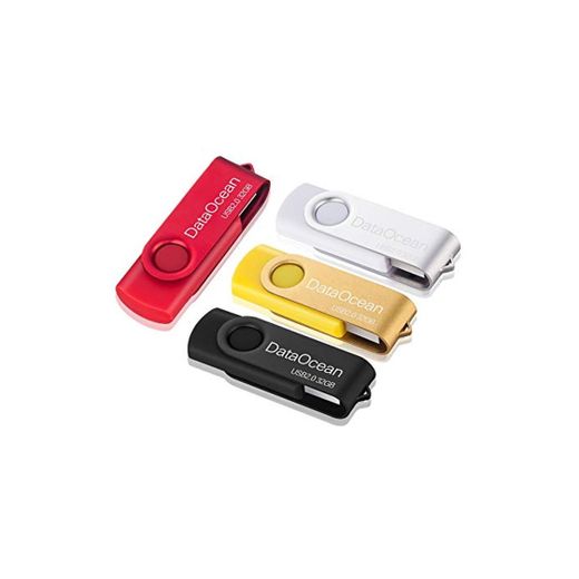 DataOcean 32GB Memorias USB 4 Piezas PenDrives Giratoria Pen Drive 32 GB