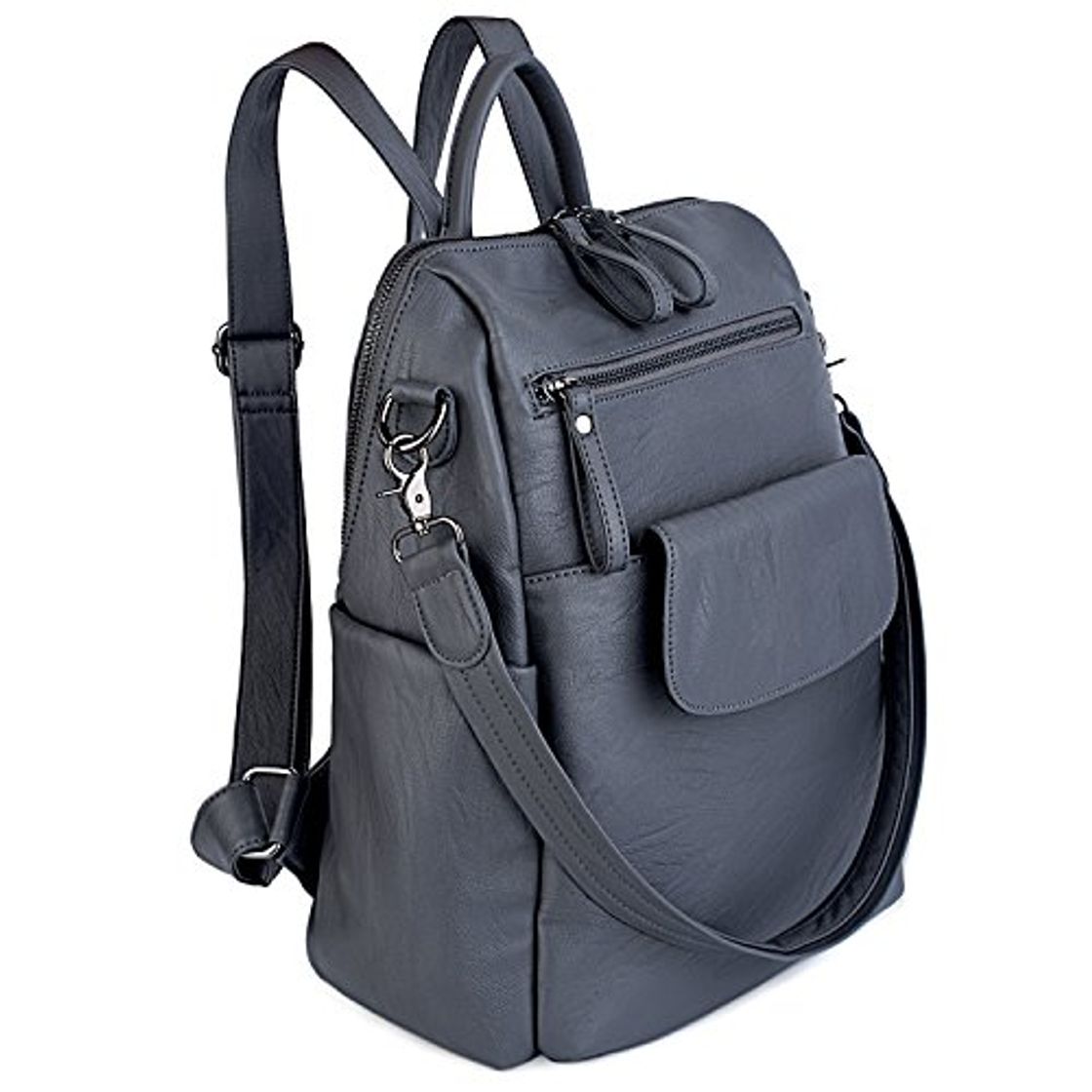 Producto UTO Mujer Bolso Mochila de Dama Bolso Escolar de Cuero Sintético 3 Maneras Bolso para Viajar Diario con Correa Gris