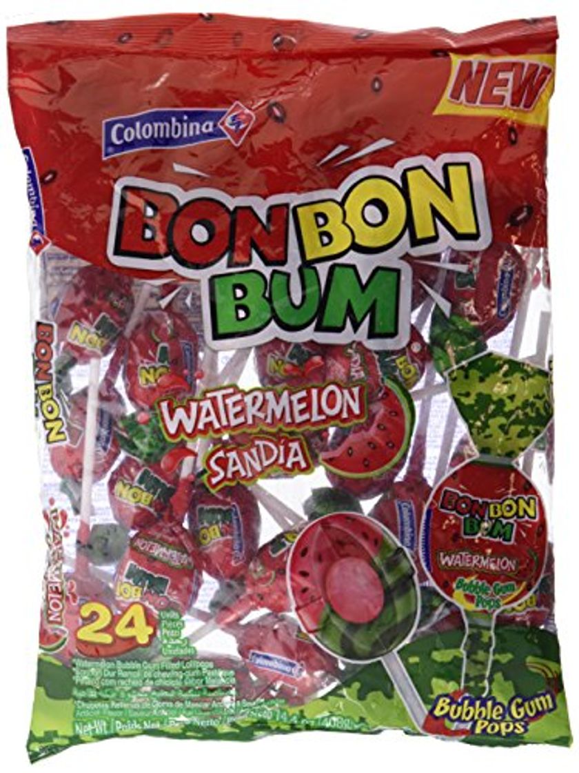 Product Bon Bon Bum Bubble Gum Bolsa Sandia - 5 Paquetes de 24