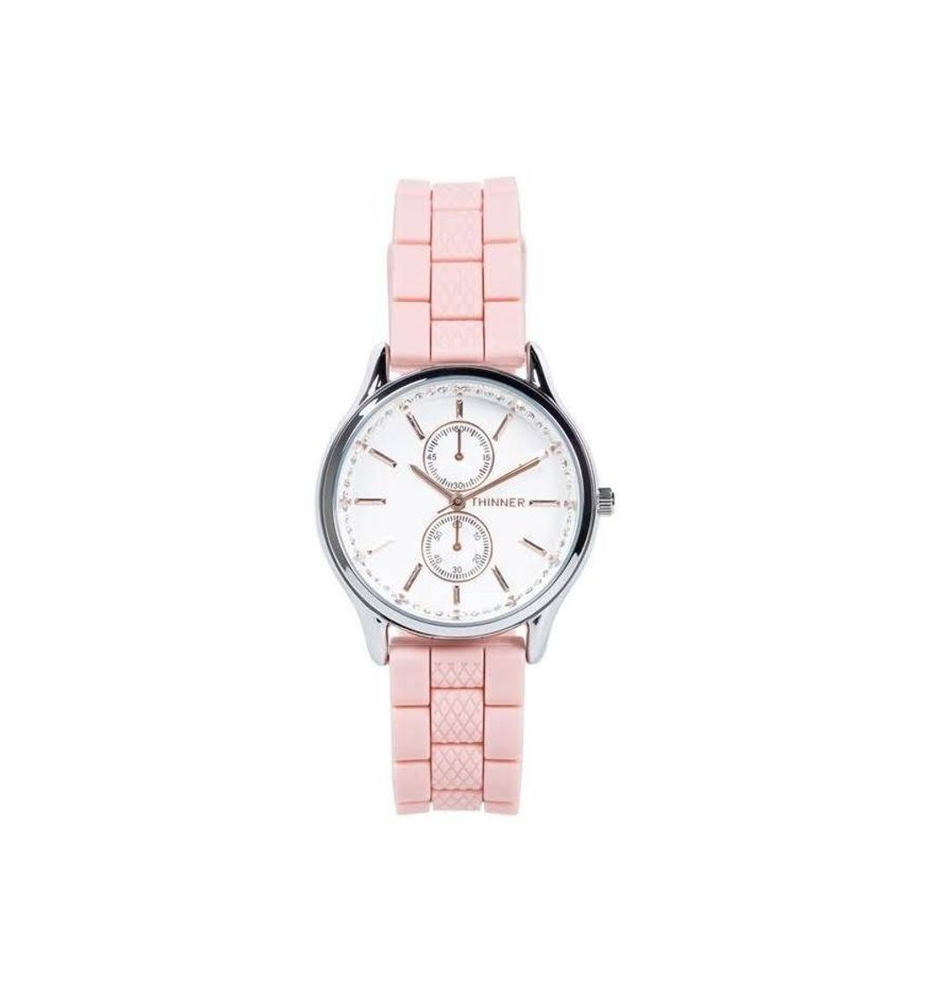 Moda Reloj Thinner Rosa 