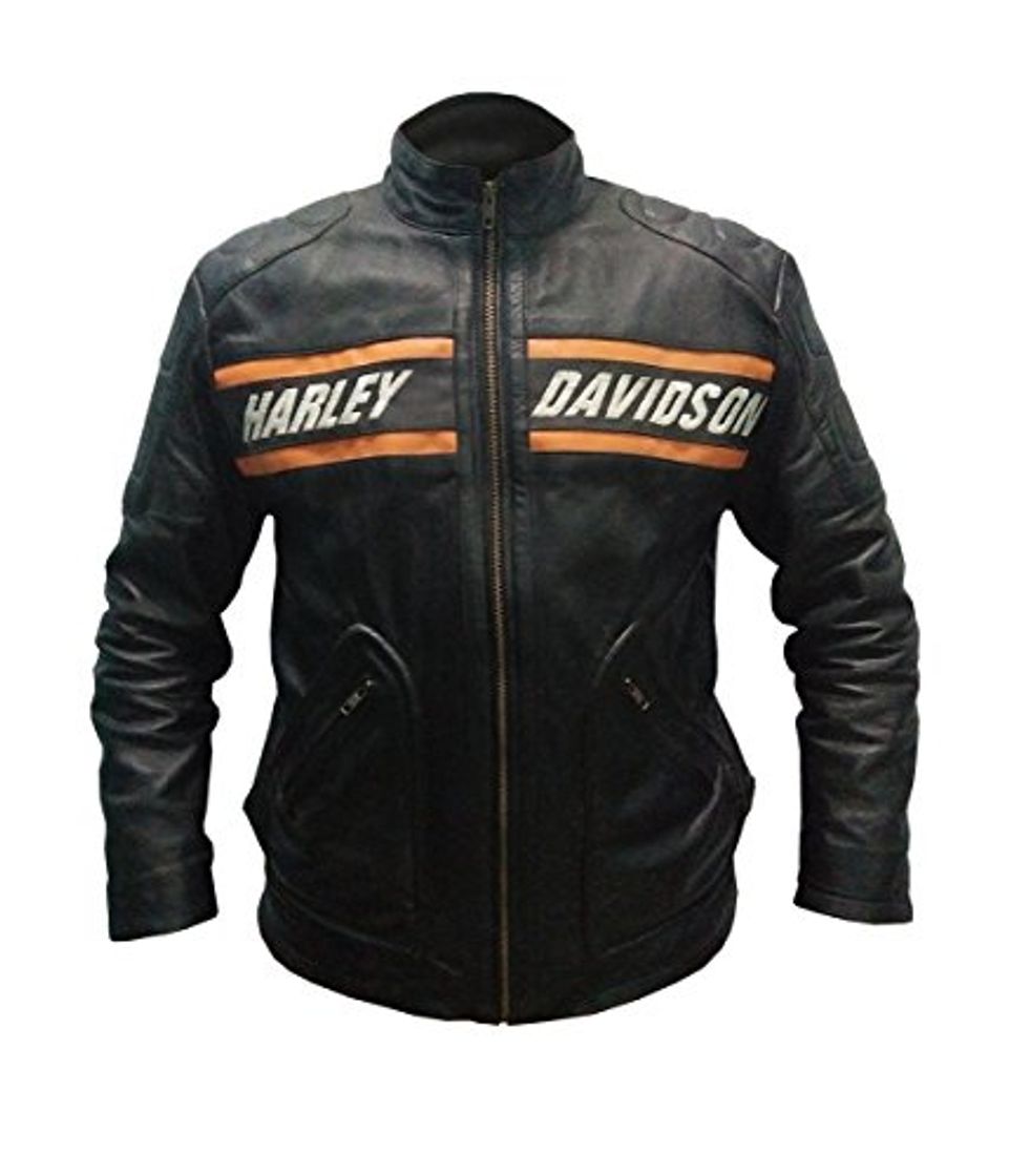 Social e-Clothing Goldberg - Chaqueta de piel auténtica, color negro Negro Negro