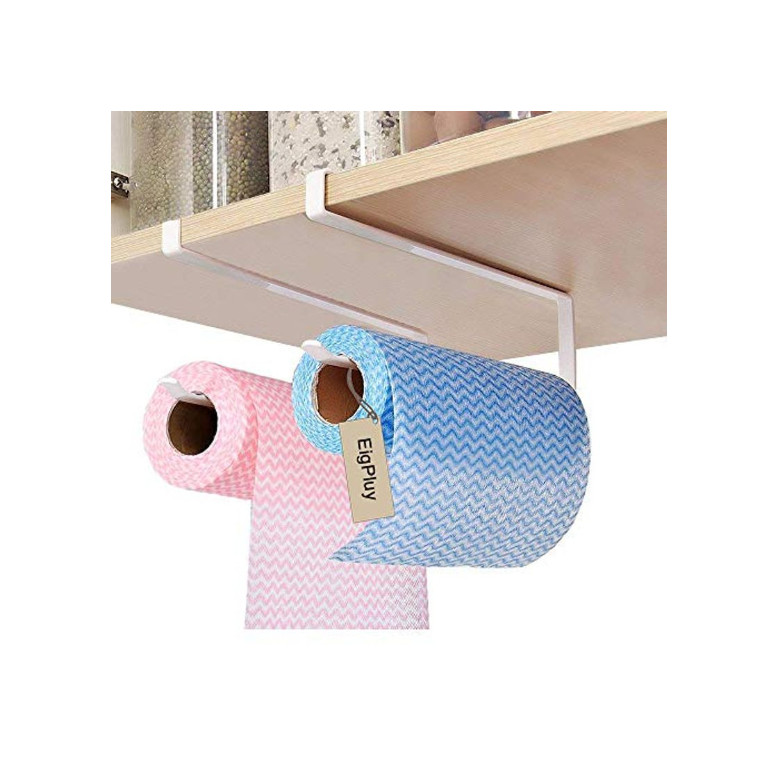 Social EigPluy 2 piezas Portarrollos de Papel Bajo Armario Toalla de Papel Dispensador Sin Taladro Rollo de Papel Titular para Cocina y Baño
