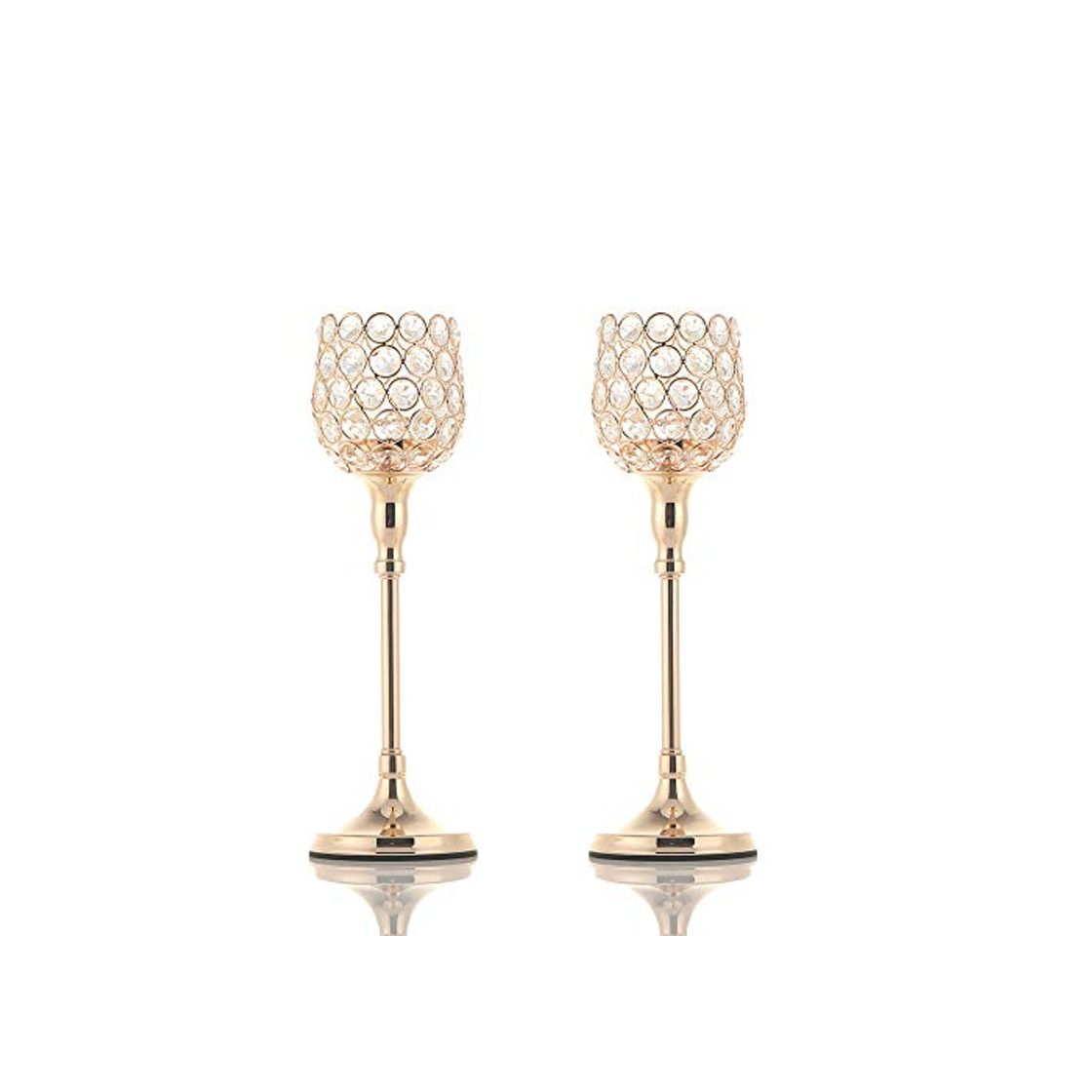 Social VINCIGANT Candelabros de Cristal Dorado Ideal para Bodas