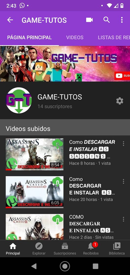 Moda Canal de Youtube: Game-Tutos 