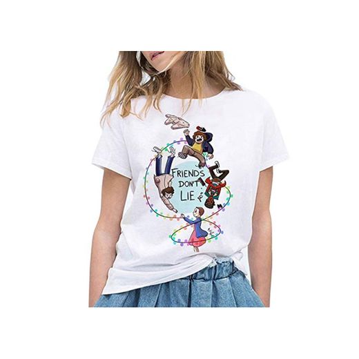 Camiseta Stranger Things Chica, Camiseta Stranger Things Cortas Mujer T-Shirt Manga Corta