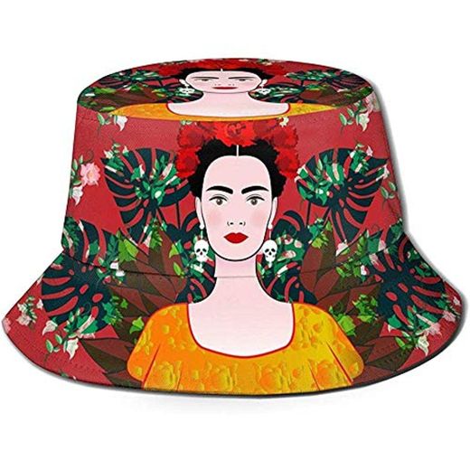 Elxf Unisex Bucket Hat Death 's Day Frida Kaklo Mujer Summer Outdoor Fisherman Cap para Hombres Mujeres
