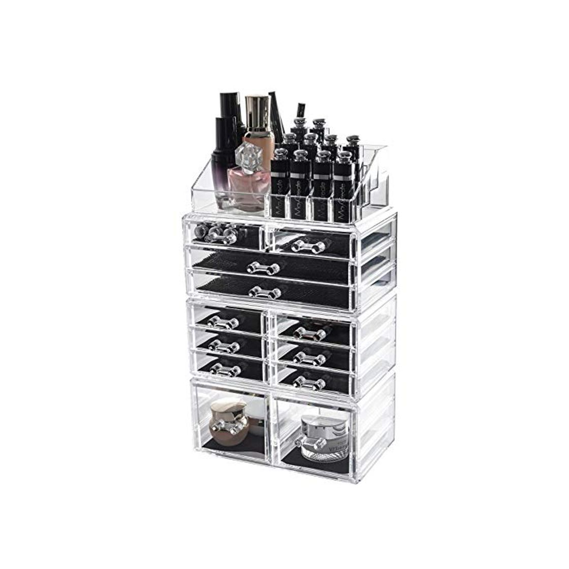 Social D4P Display4top Caja acrílica Estante de maquillajes Maquillaje Cosméticos Joyería Organizador