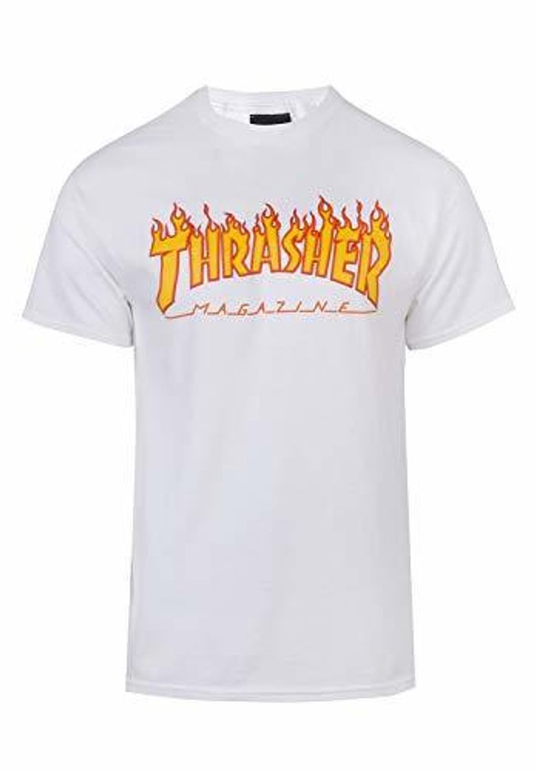 Fashion CAMISA THRASHER MAGAZINE FLAME BLANCO - L