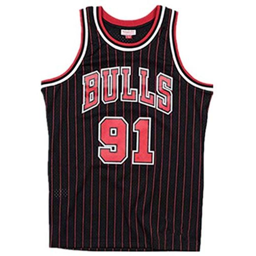 Miyapy NBA Chicago Bulls #91 Dennis Rodman Camiseta de Jugador de Baloncesto