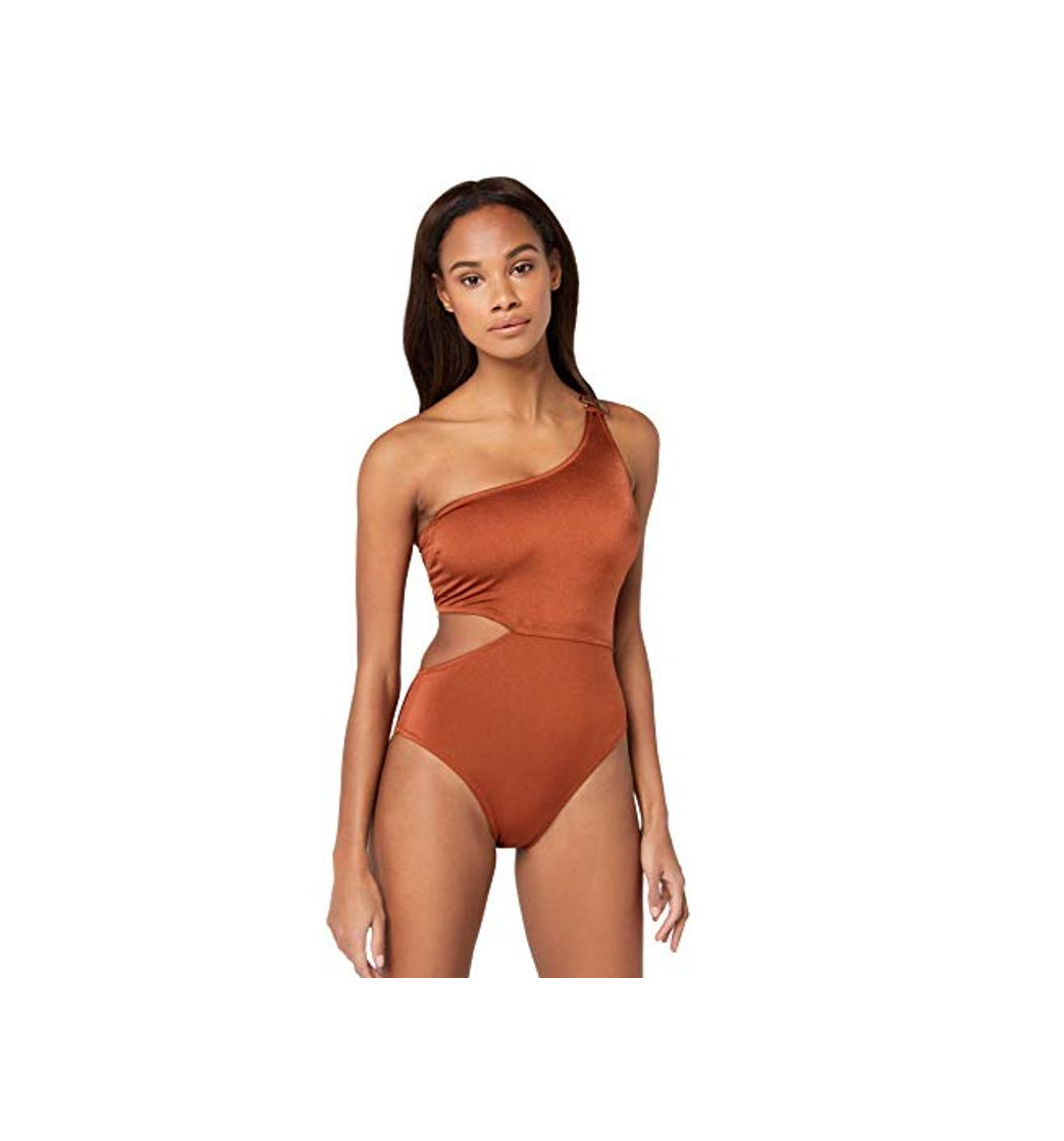 Social Marca Amazon - IRIS & LILLY Bañador con Aberturas Mujer, Rojo