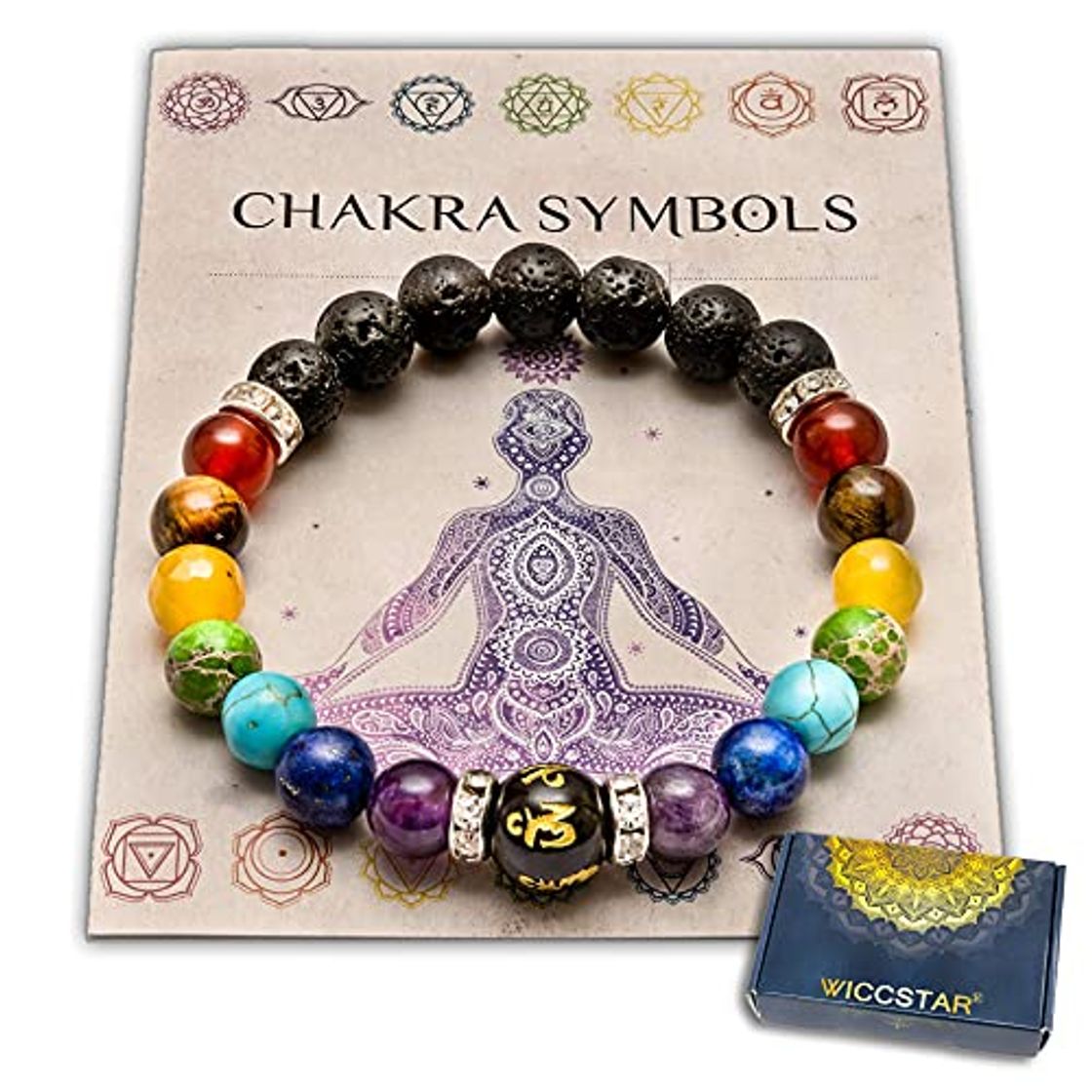 Producto Pulsera Doble de 7 Chakras Joyas curativas de Christal